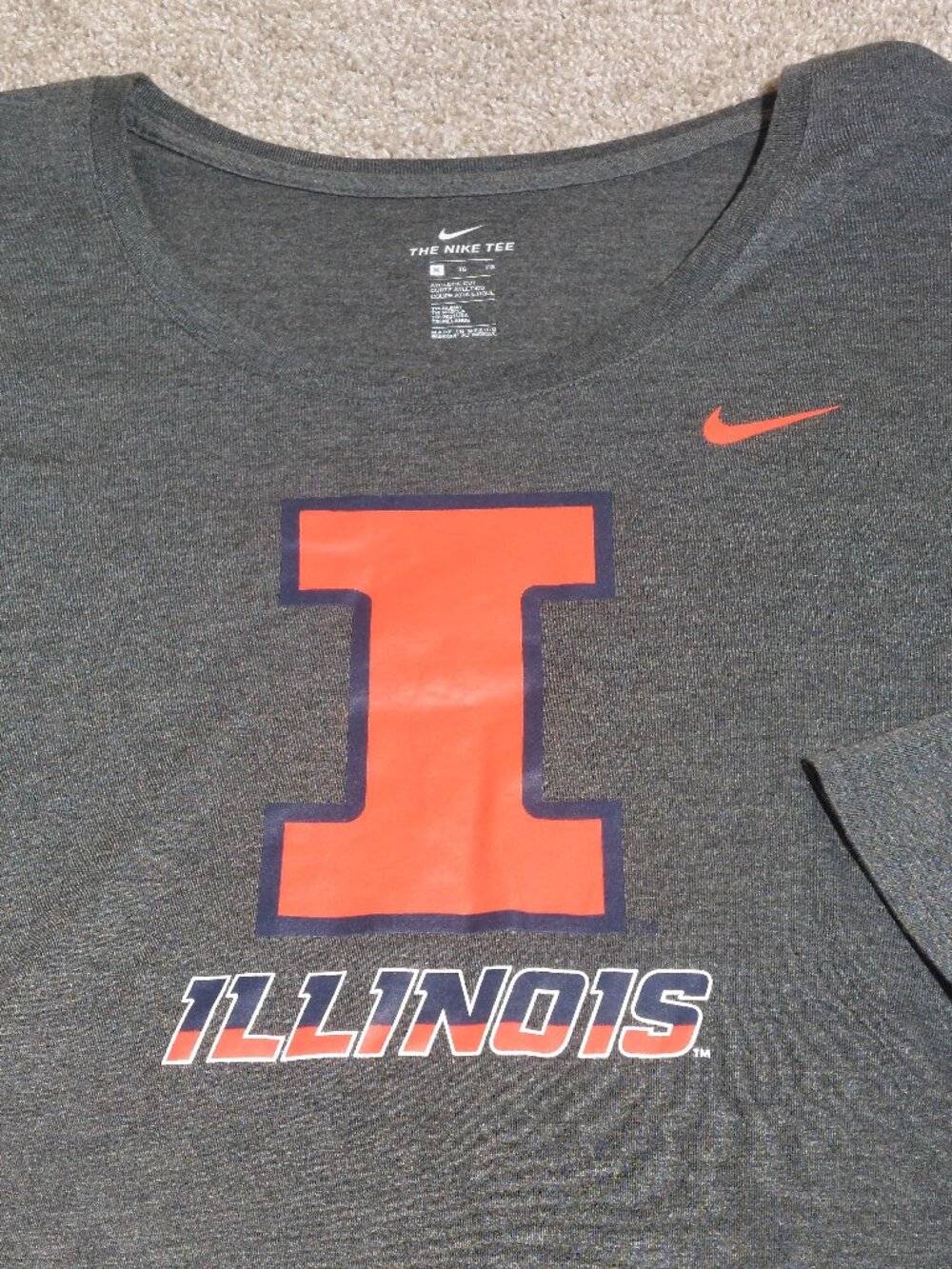 The Nike Tee long sleeve t-shirt University of Illinois Athletic cut size XL